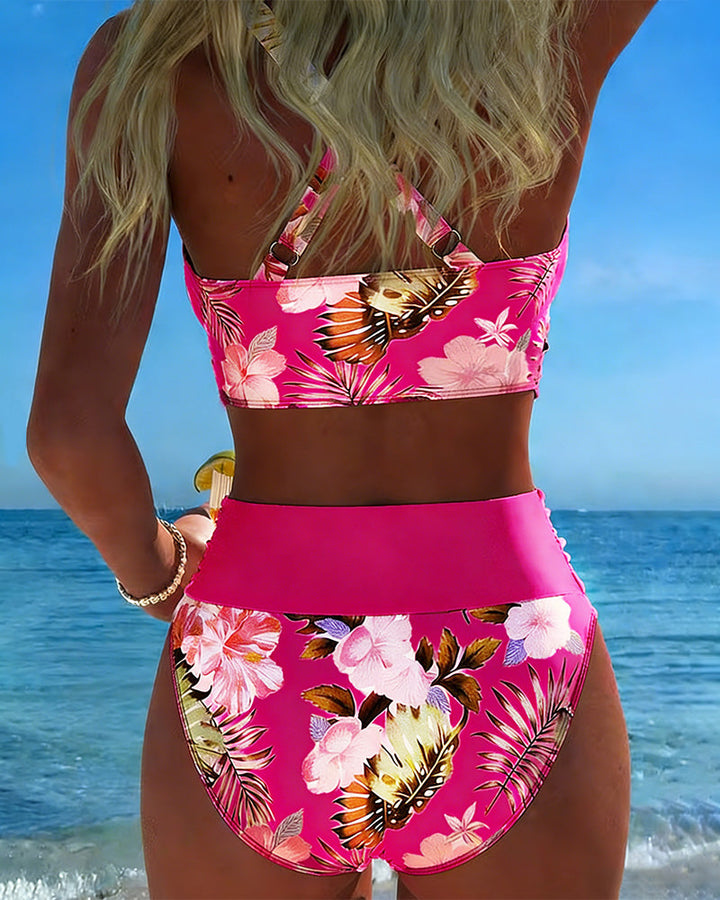 Jolina | Floral Contrast Split Bikini — view 15