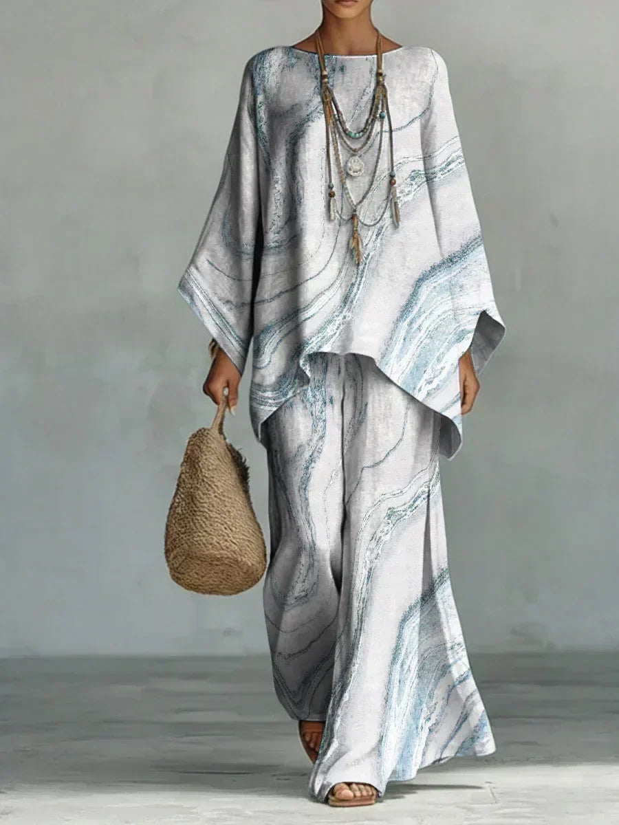 Anais Set | Olive Leaf Print Comfort Set