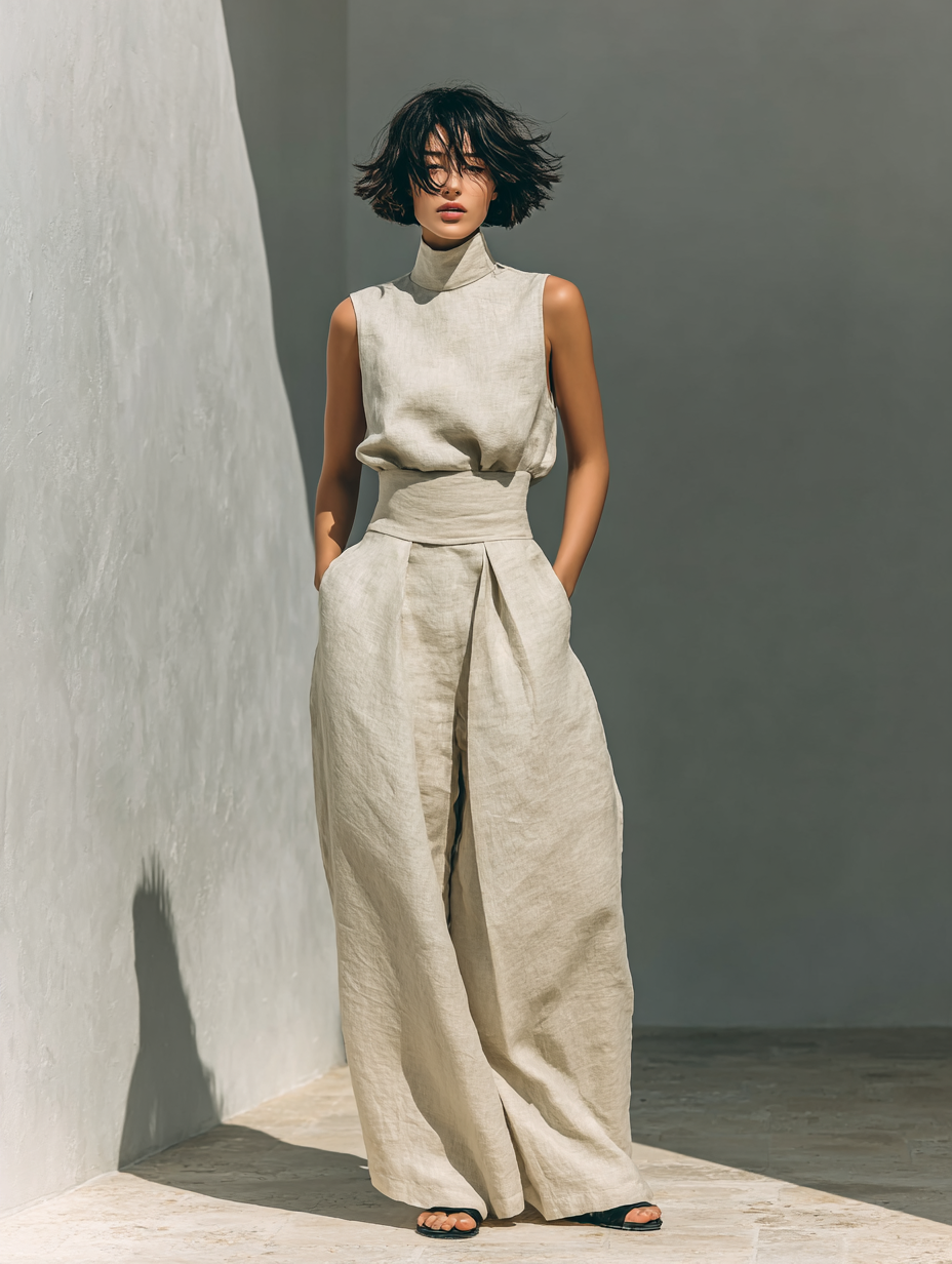 Chloe | Linen-Look Blouse Set — view 8