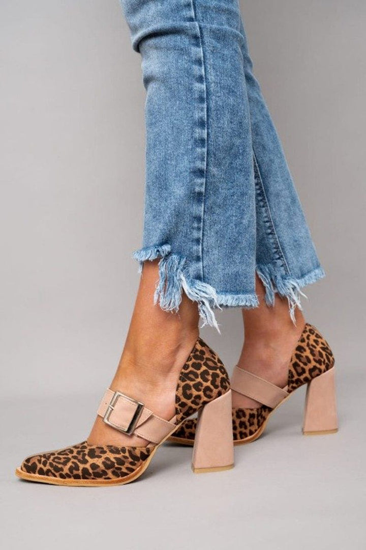 Barbara | Bold Leopard Print Block Heels — view 2