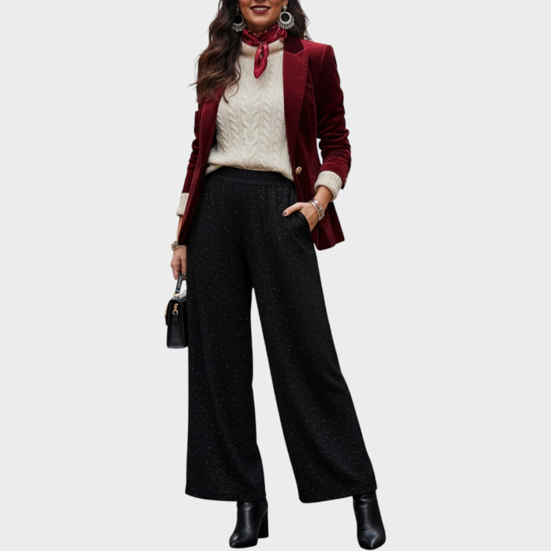 Verina | Wide Leg Shiny Pants