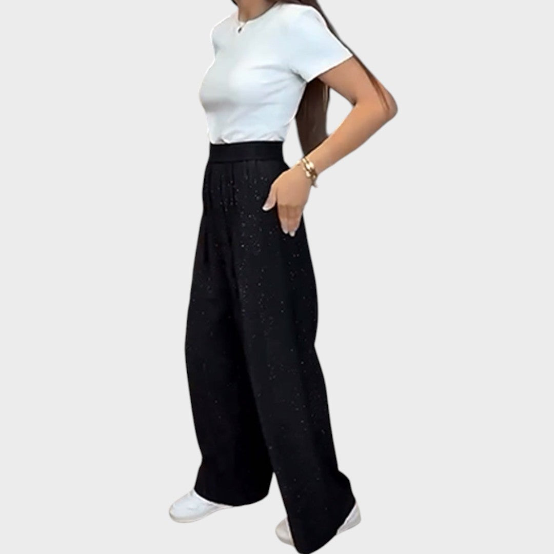 Verina | Wide Leg Shiny Pants