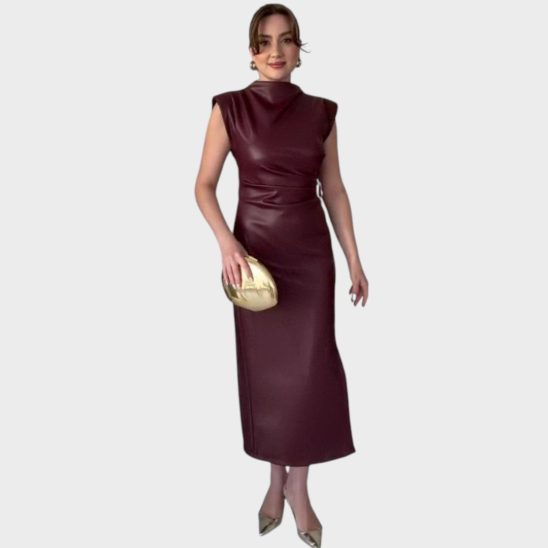 Brazella | Elegant Suede Dress with Opening