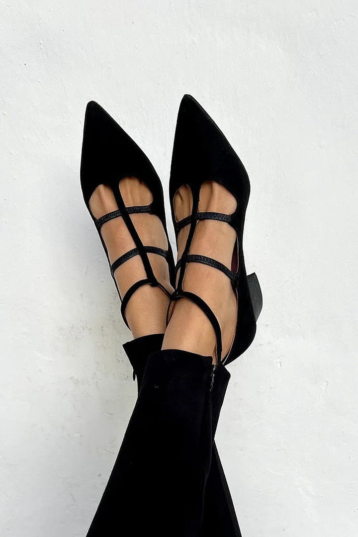 Nancy | Beige Comfort Heels — view 2