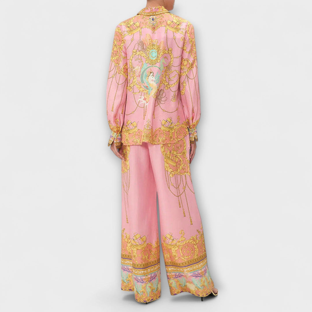 Sage |  Mermaid Relaxed Shirt and Elastic Waist Pants Set