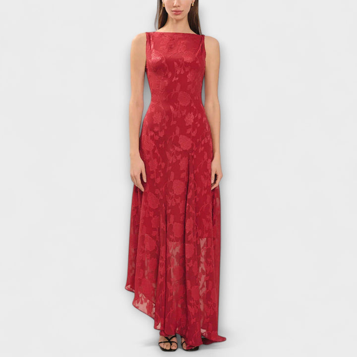 Opal | Elegant Sleeveless Maxi Dress with Lace Pattern