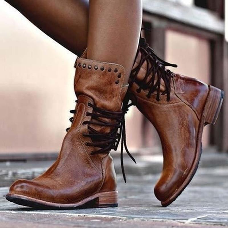 Mary | White Adjustable Comfort Boots
