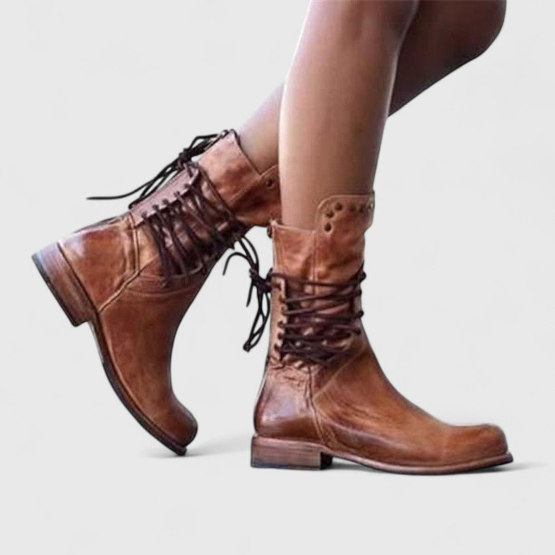 Kimberley | Tan Block Comfort Boots — view 3
