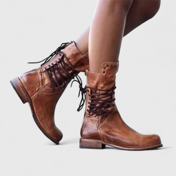 Kimberley | Tan Block Comfort Boots — view 3