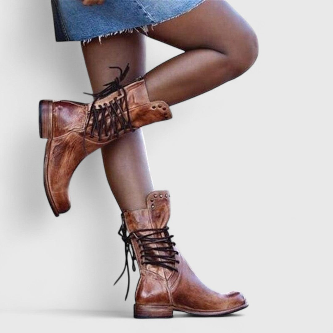 Kimberley | Tan Block Comfort Boots — view 4