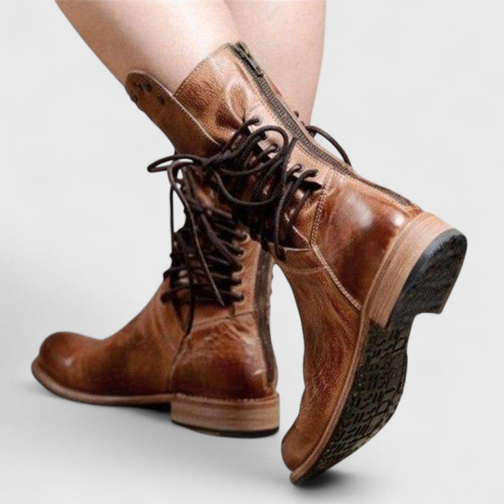 Kimberley | Tan Block Comfort Boots — view 5