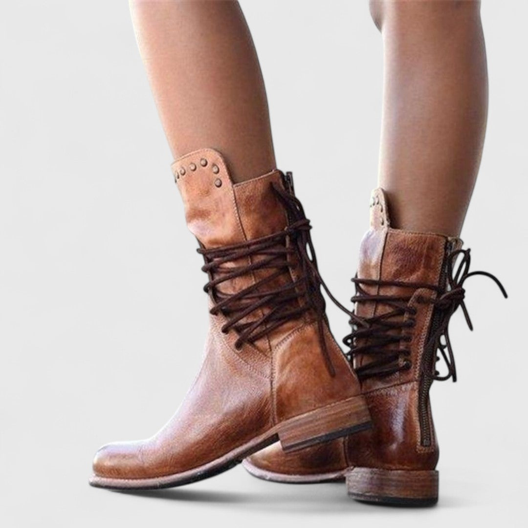 Kimberley | Tan Block Comfort Boots — view 6