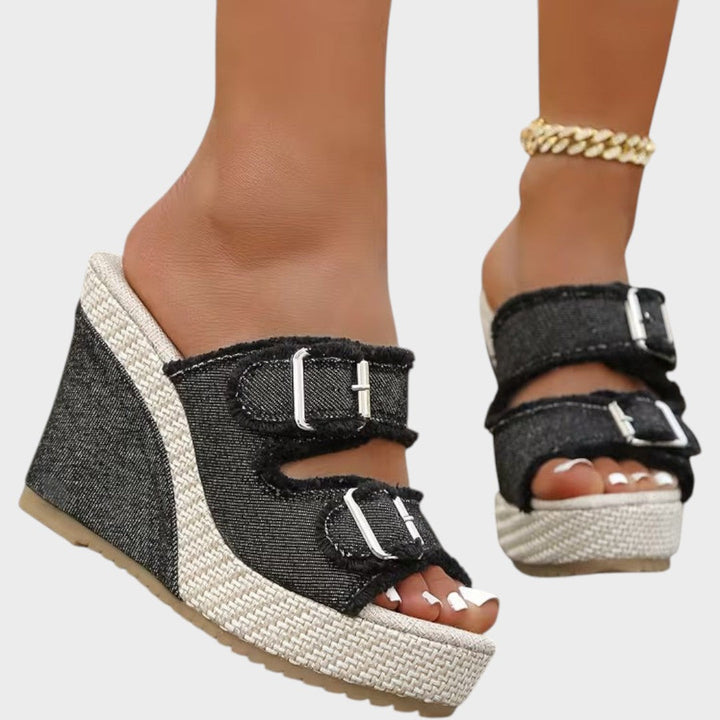 Atelier | Fray Edge Wedge Sandals