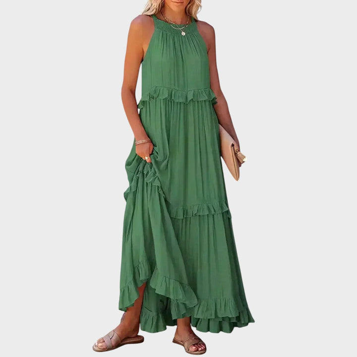 Landry | Sleeveless Dress with Ruffle Trim