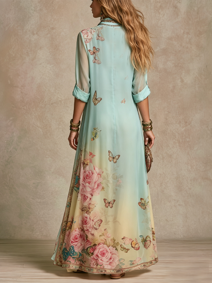 Lark | Mint Green Chiffon Maxi Dress — view 7