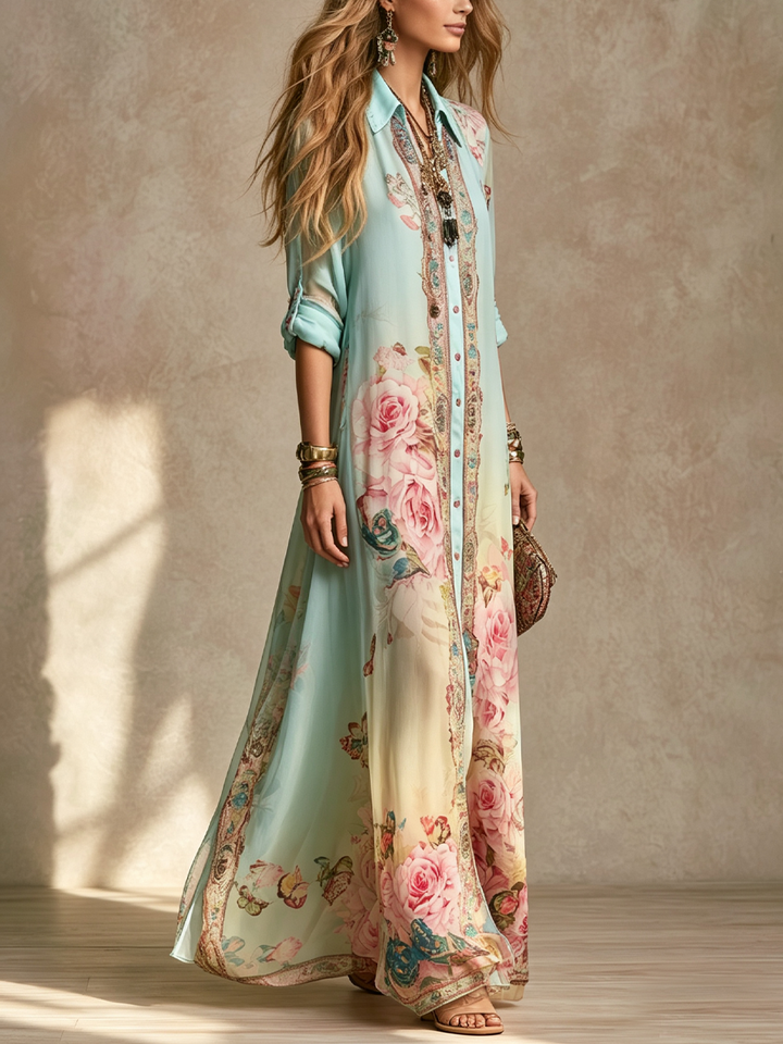 Lark | Mint Green Chiffon Maxi Dress — view 6
