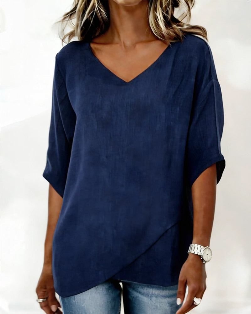 Donna | Irregular V-Neck Top — view 10