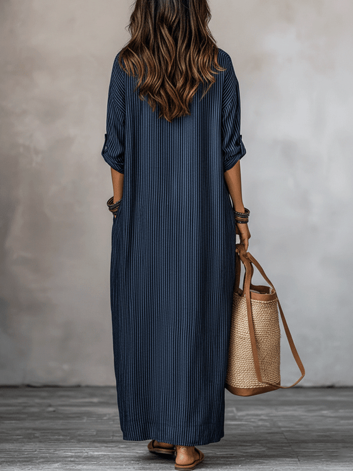 Opal | Indigo Loose-Fit Maxi Dress — view 7