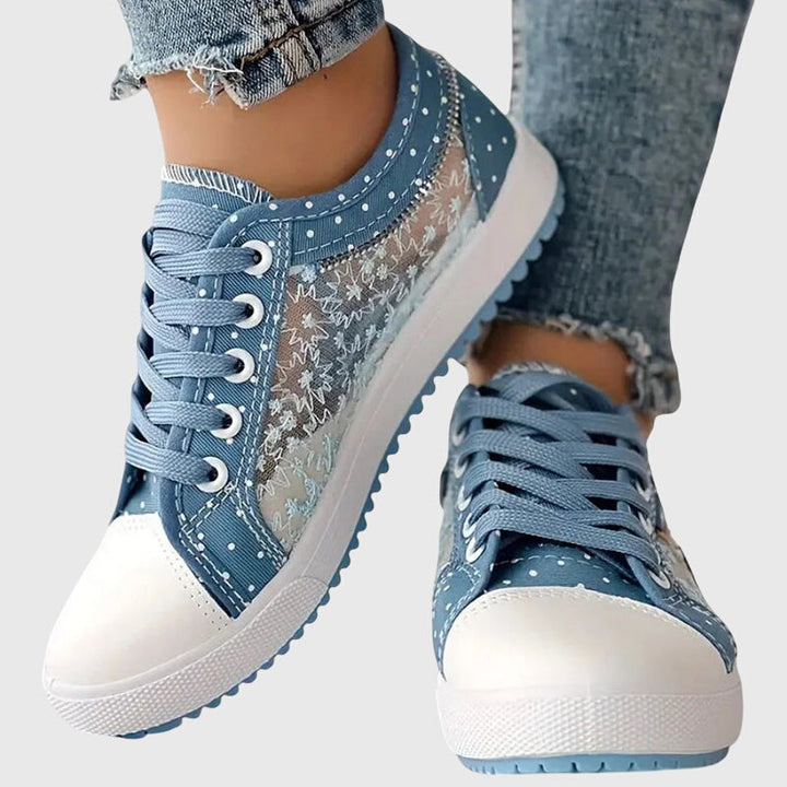 Elena | Camel Low Comfort Sneakers — view 2