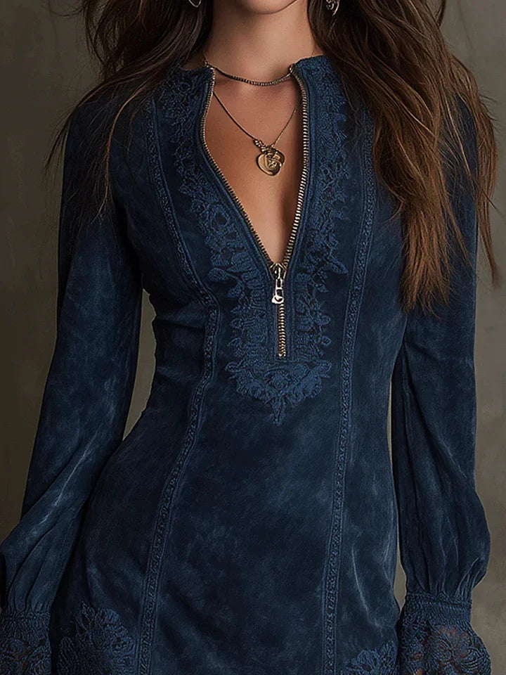Melody | Blue Elegant Mini Dress — view 2