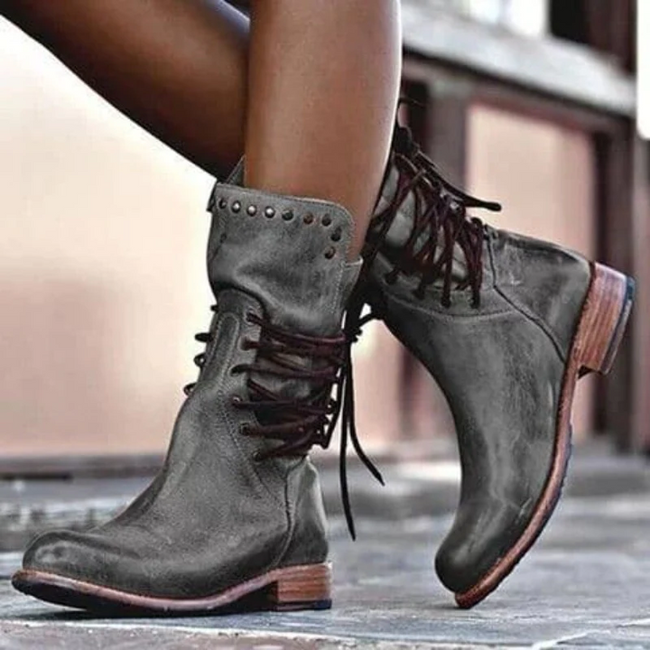 Mary | White Adjustable Comfort Boots — view 3