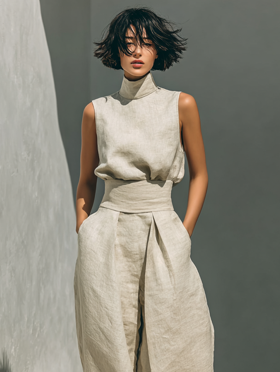 Chloe | Linen-Look Blouse Set — view 6