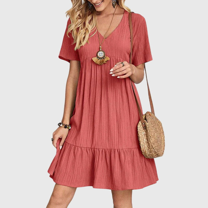 Jasmine | Blush Pink Flattering Midi Dress