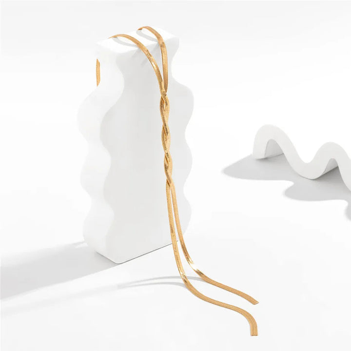 Giselle | Elegant Long Necklace with Adjustable Snake Design — view 6