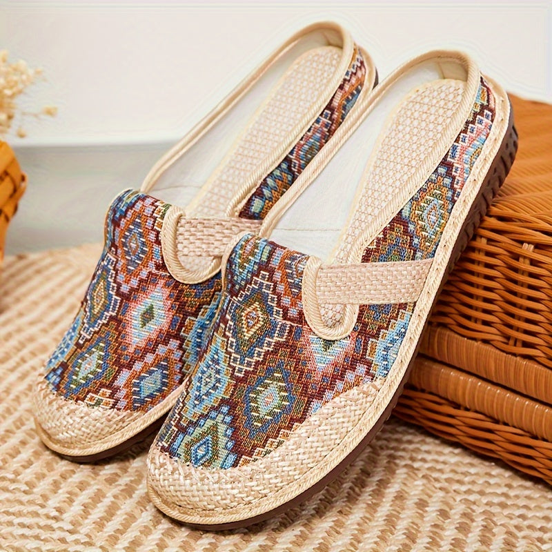 Grace | Tan Woven Comfort Slip-Ons