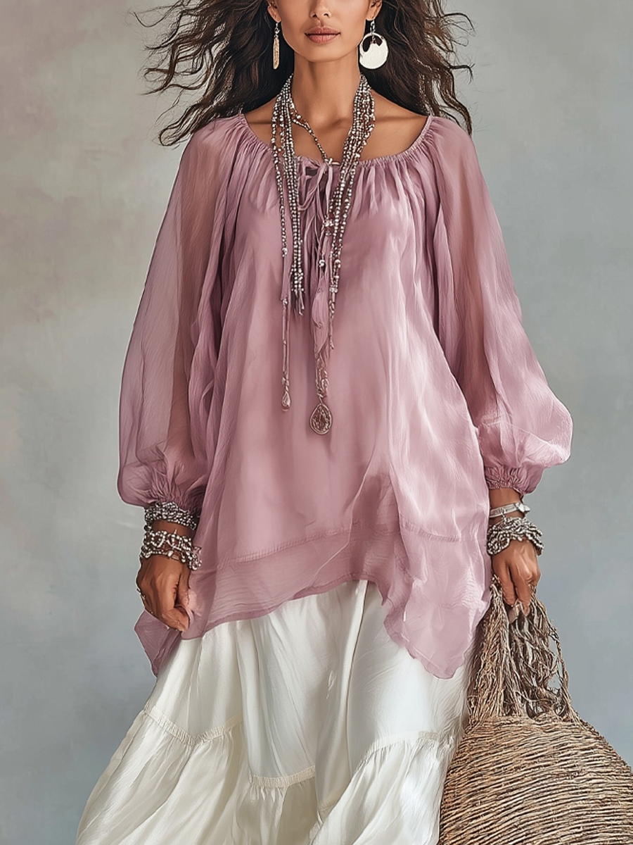 Zoe | White Chiffon Top And Satin Skirt Set — view 2
