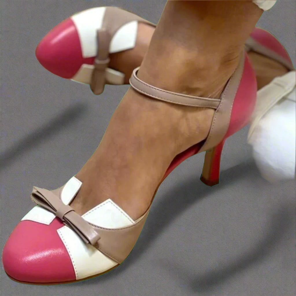 Betty | Cream Slingback Comfort Heels — view 3