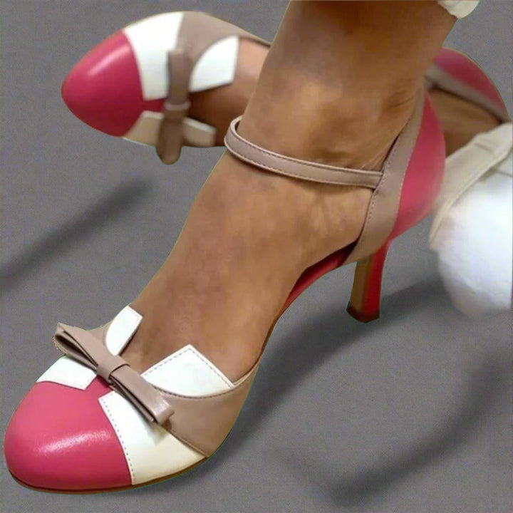 Betty | Cream Slingback Comfort Heels — view 3