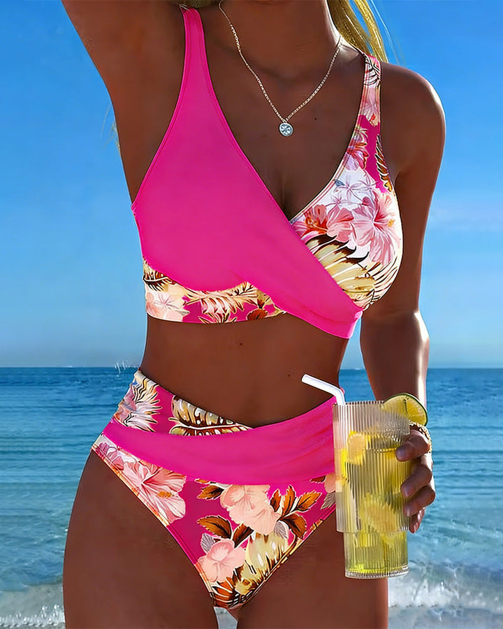 Jolina | Floral Contrast Split Bikini — view 14