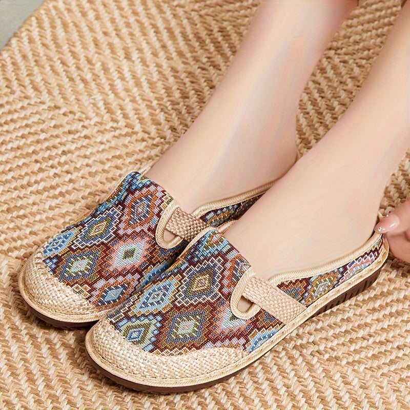 Grace | Tan Woven Comfort Slip-Ons — view 3