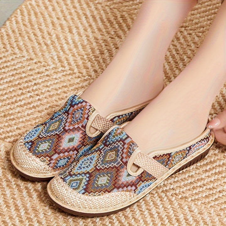 Grace | Tan Woven Comfort Slip-Ons — view 3