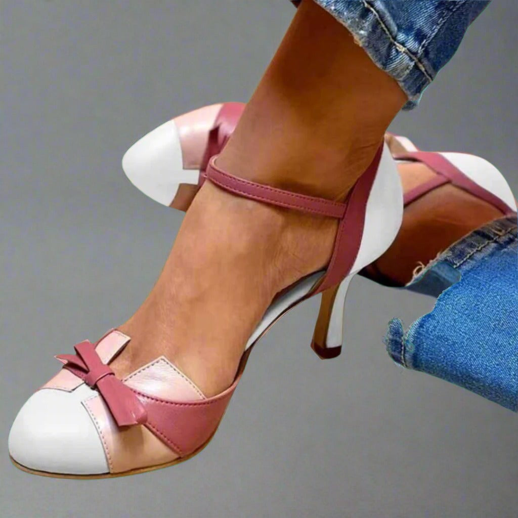 Betty | Cream Slingback Comfort Heels — view 4