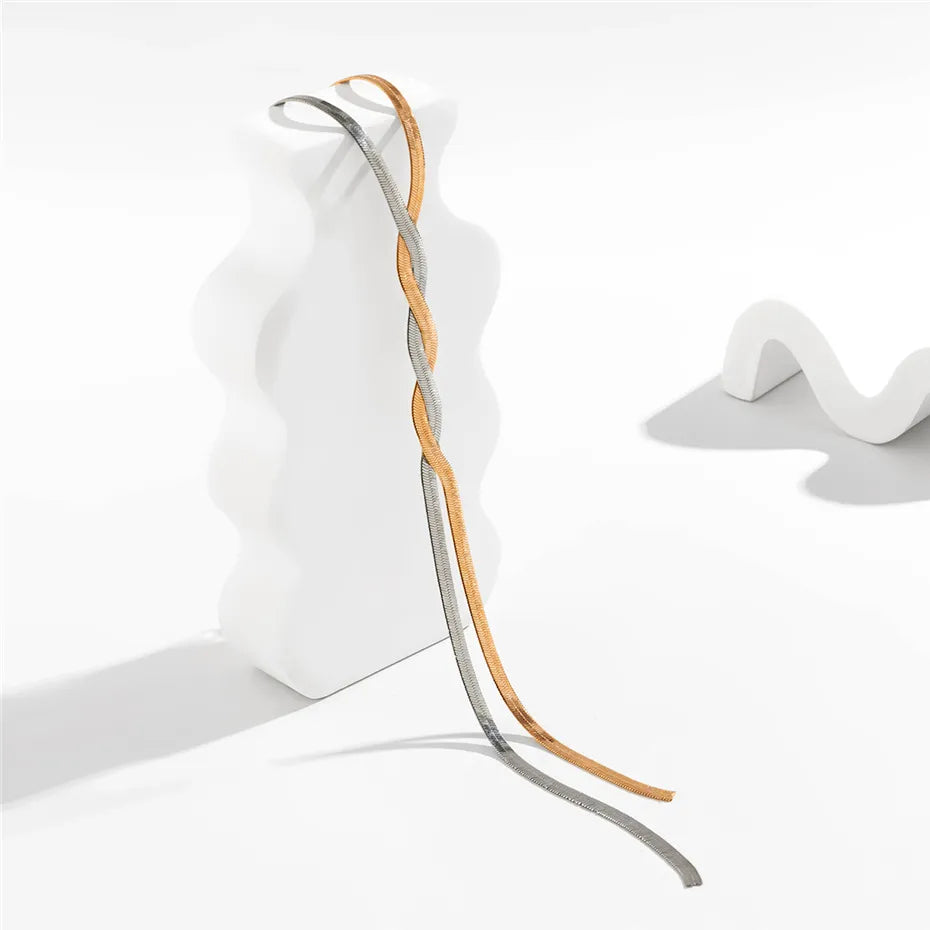 Giselle | Elegant Long Necklace with Adjustable Snake Design — view 7