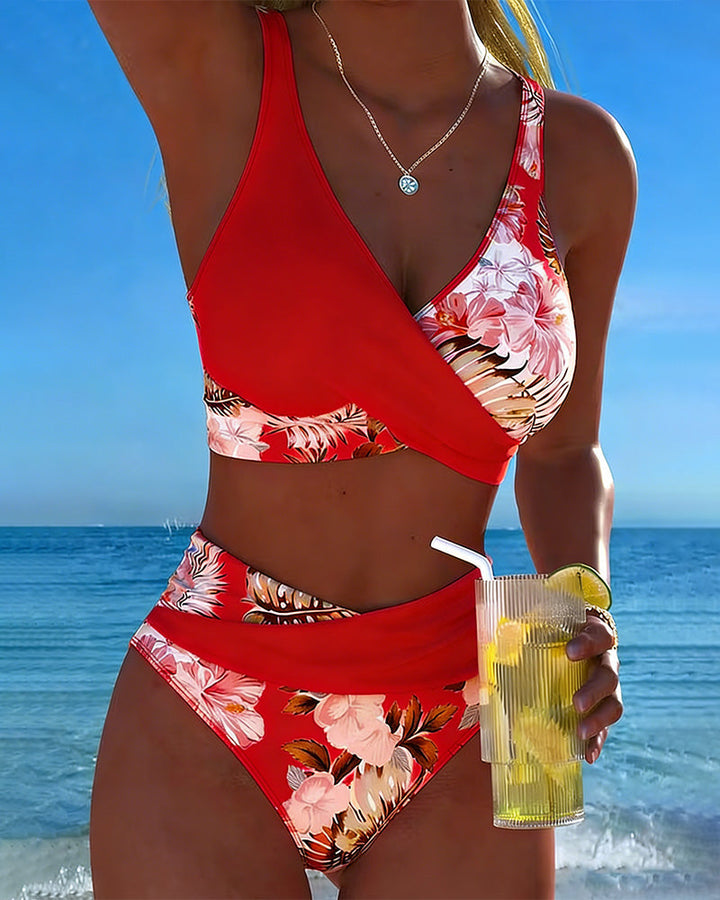 Jolina | Floral Contrast Split Bikini — view 12