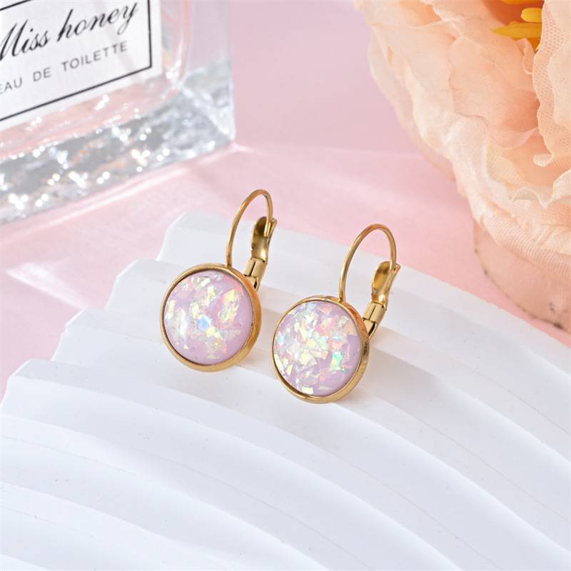 Rosamund | Retro Opalstein Gold-Tone Earrings