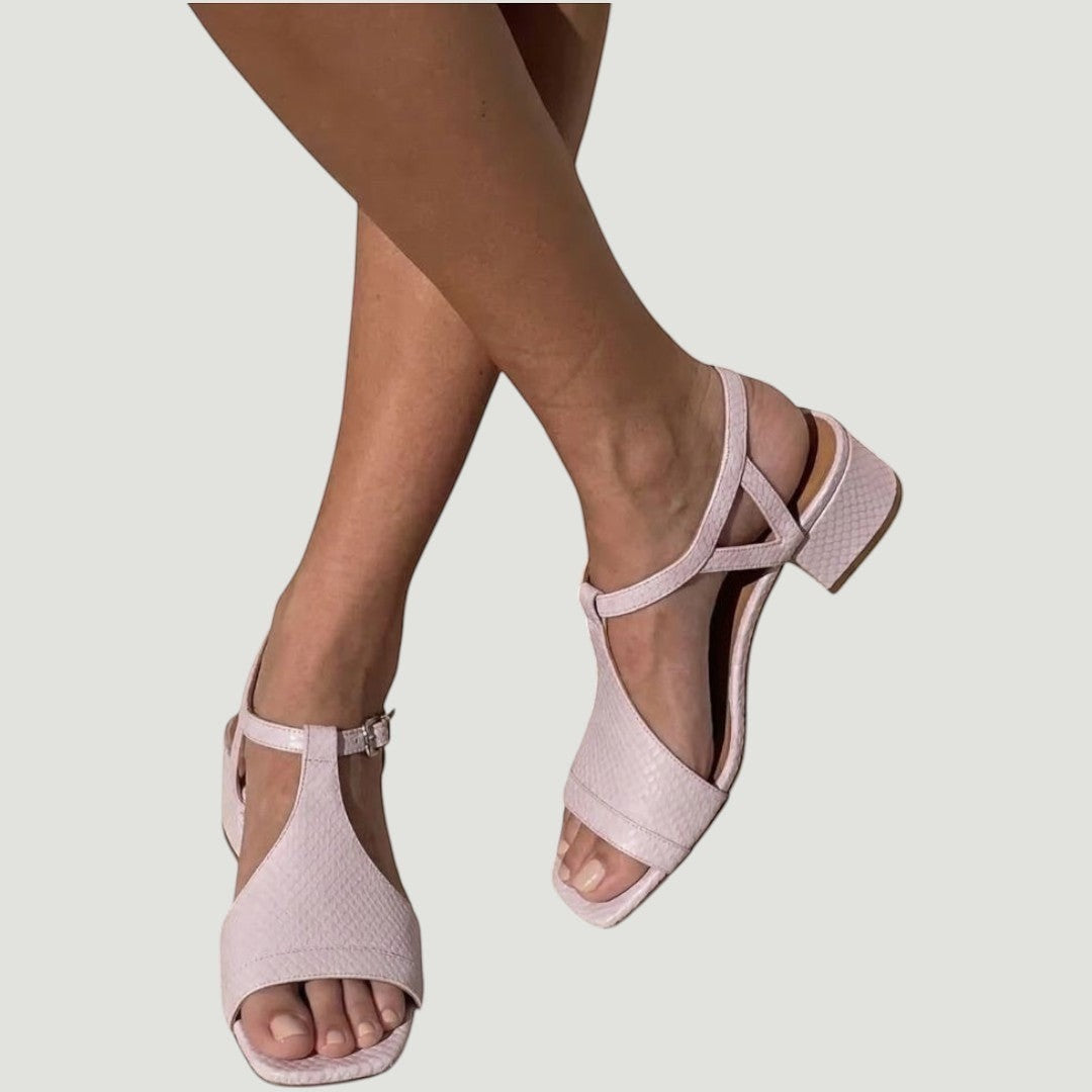 Serena | Metallic Block Heel Sandals