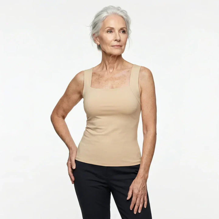 Genevieve | Nude Built-In Bra Tank — view 2