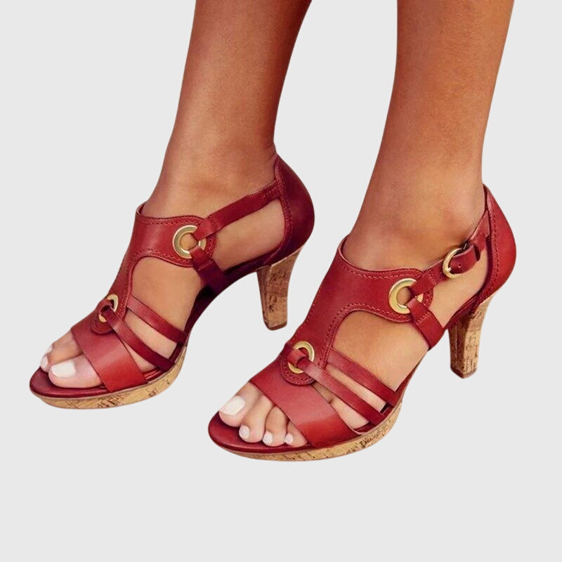 Carla | Taupe Low Block Heels — view 2
