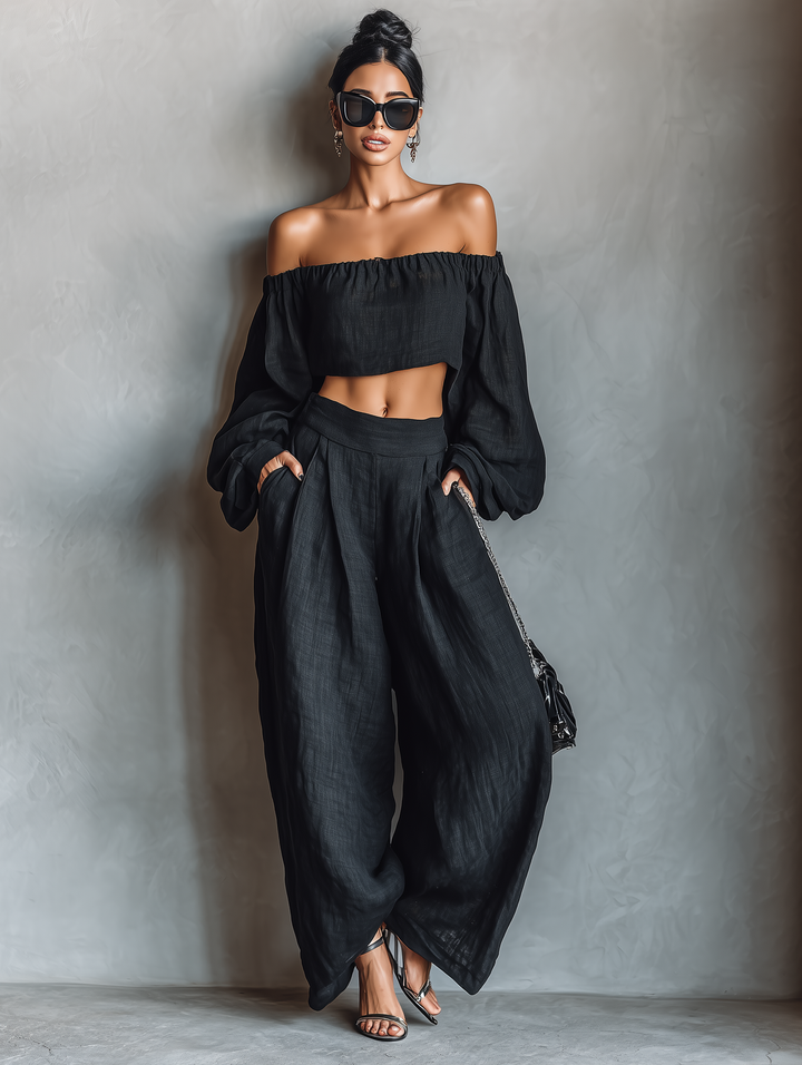 Layla | Strapless Linen-Look Set — view 8