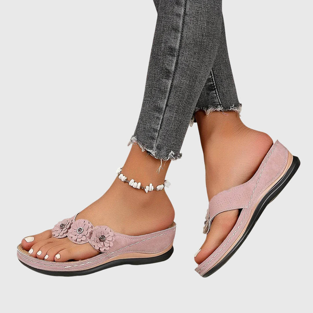 Alexis | Black Bow Detail Flip Flops — view 8