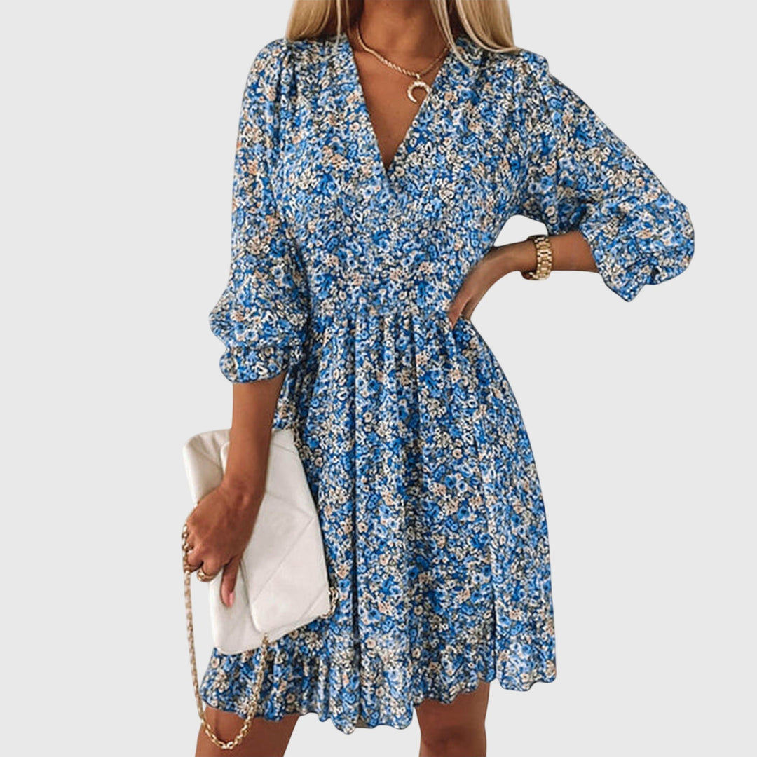 Elisa | Floral Puff Sleeve Dress — view 2