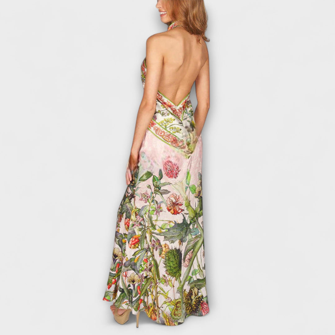 Ayla | Sleeveless Maxi Dress with Floral Print
