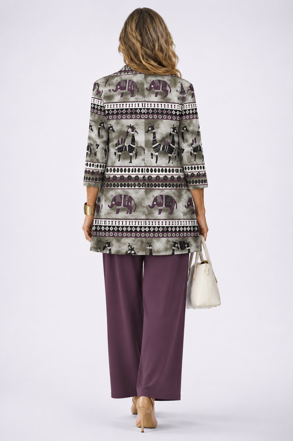Valerie | Dusty Rose Print Trouser Set — view 2
