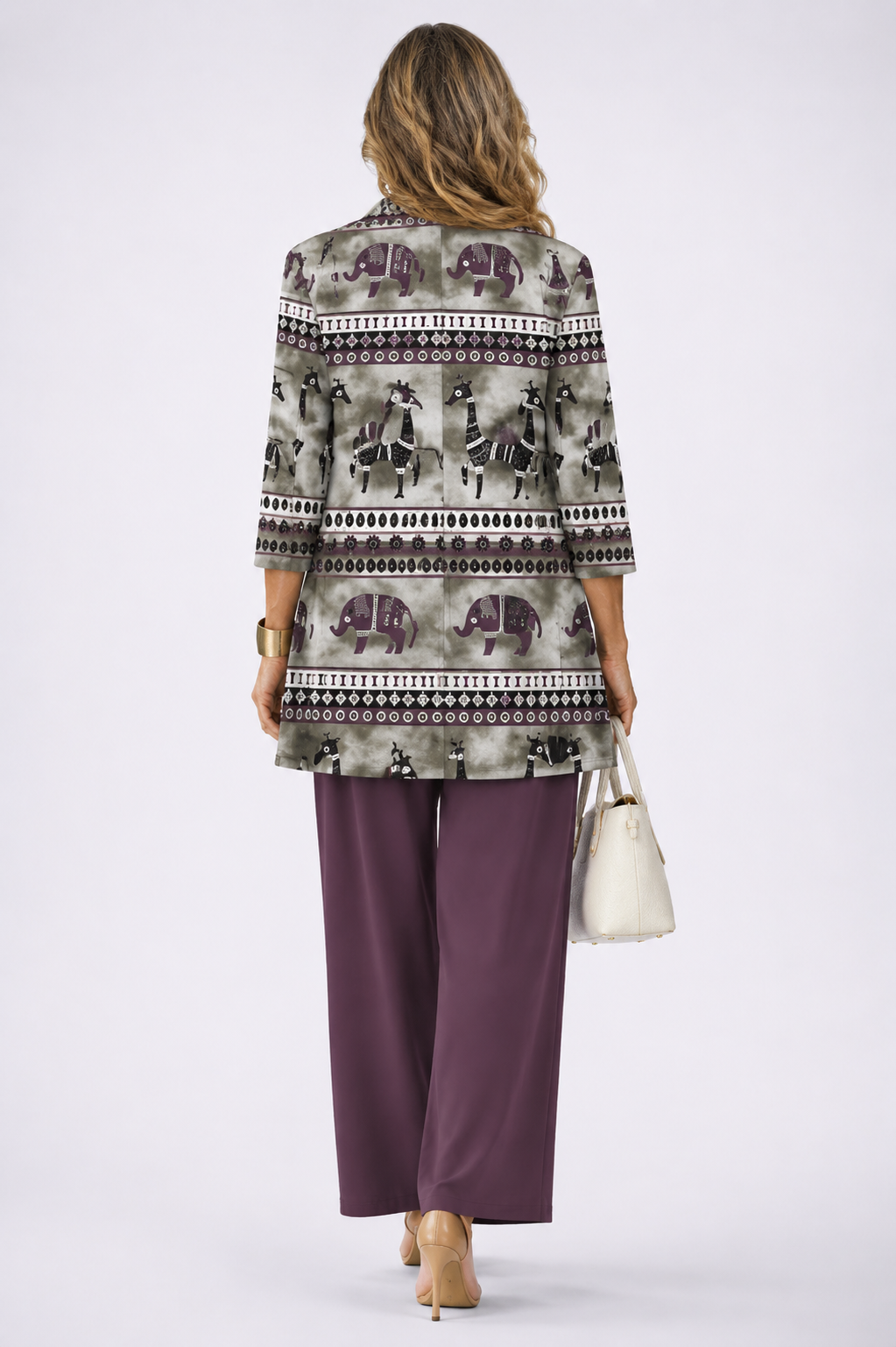 Valerie | Dusty Rose Print Trouser Set — view 2