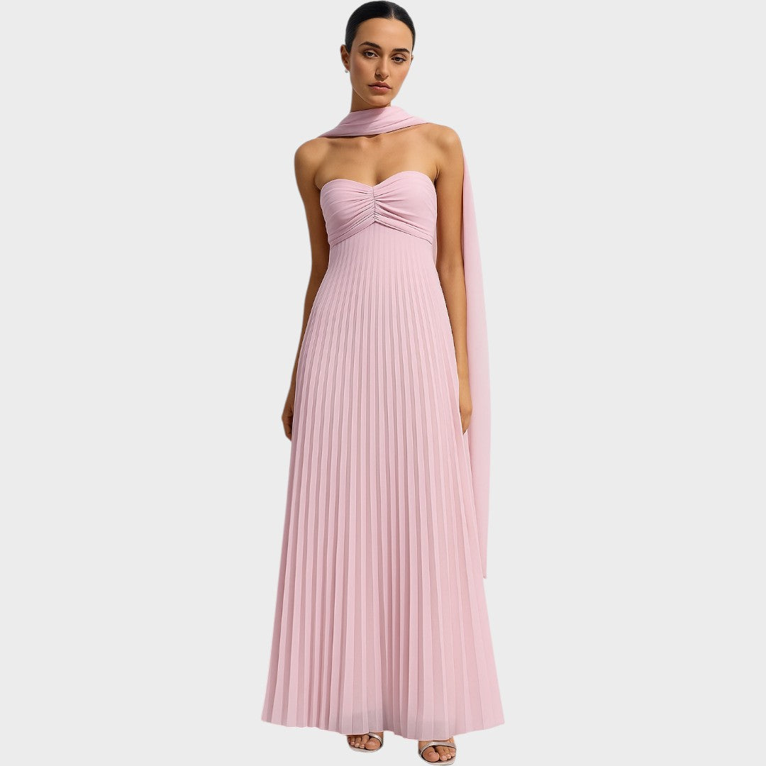 Rosalía | Strapless Pleated Dress