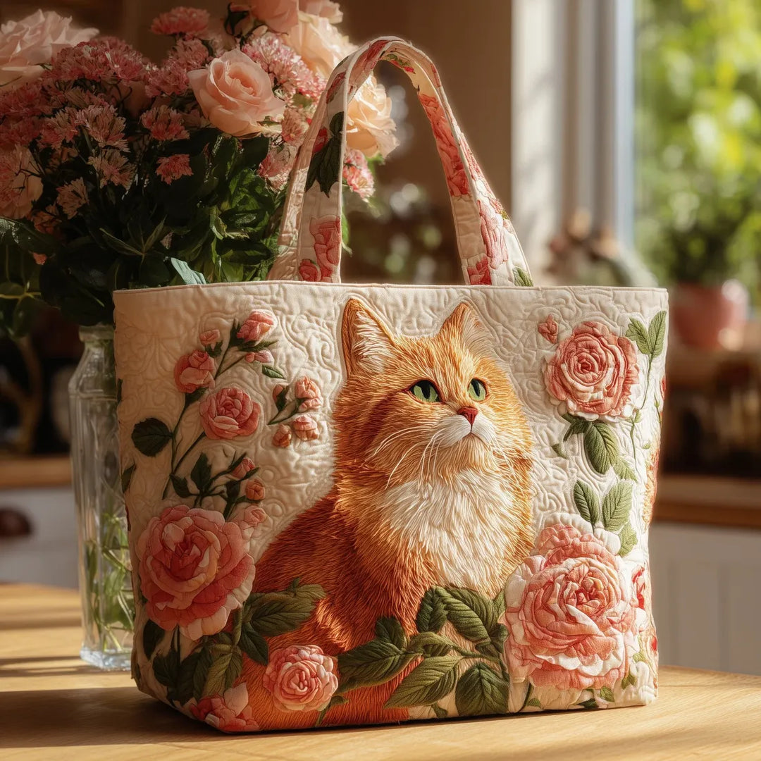 Artisanal | Bag - Orange Cat with Roses
